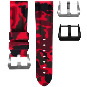 RUBBER STRAP FOR BREITLING CHRONOLINER - RED CAMO