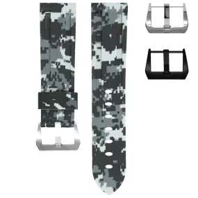 RUBBER STRAP FOR BREITLING CHRONOMAT - SNOW DIGI CAMO