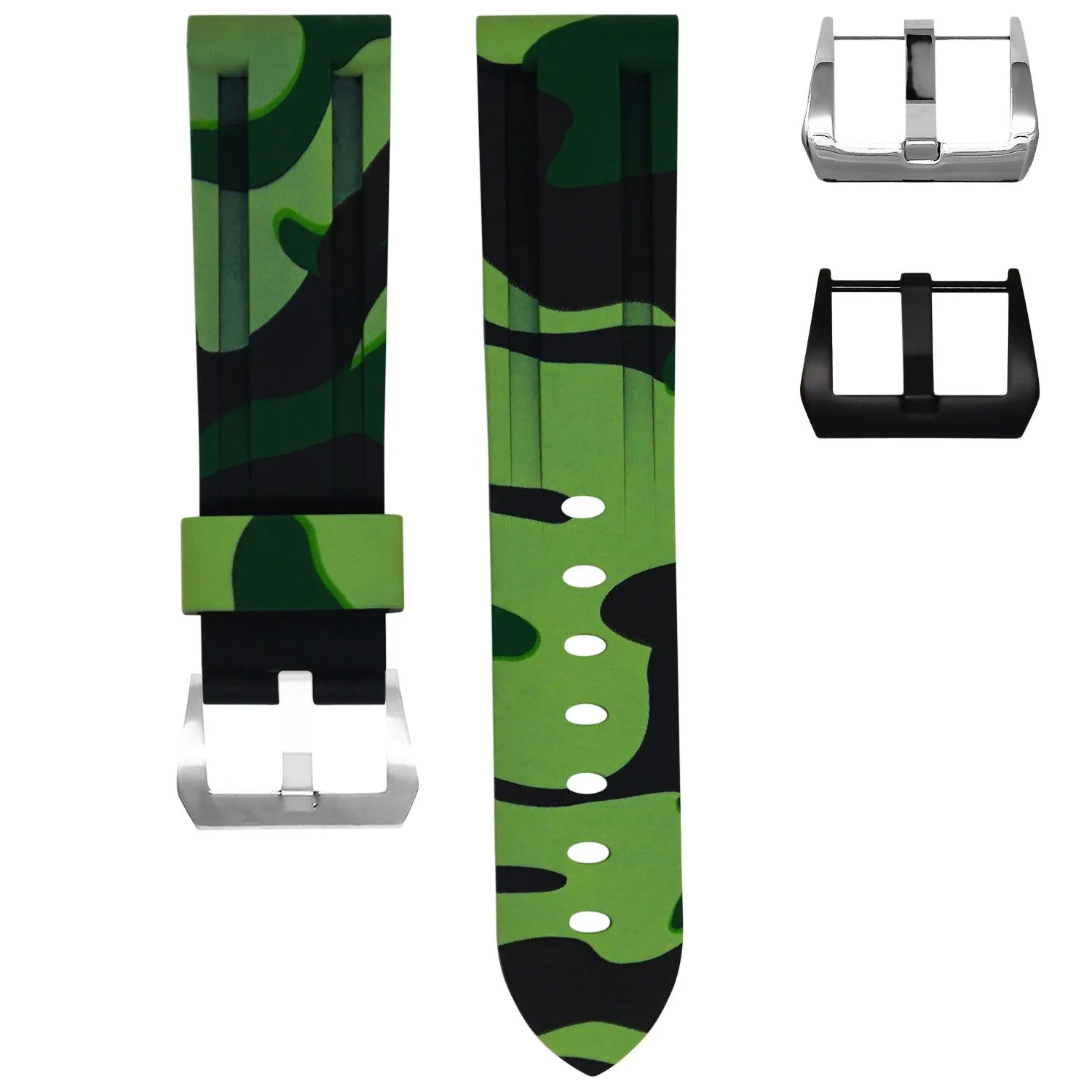 RUBBER STRAP FOR BREITLING COLT - GREEN CAMO