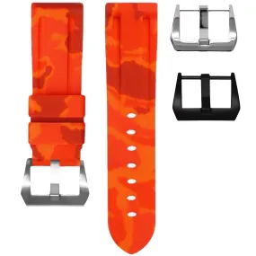 RUBBER STRAP FOR BREITLING NAVITIMER - ORANGE CAMO