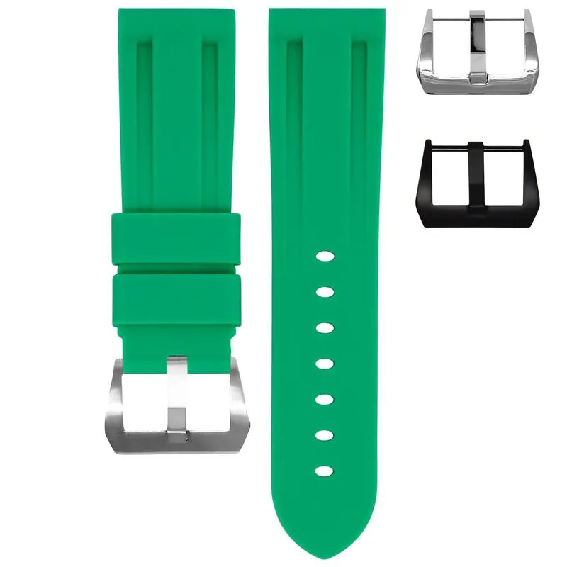 RUBBER STRAP FOR BREITLING PROFESSIONAL - SHAMROCK GREEN