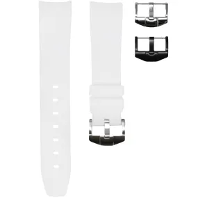 RUBBER STRAP FOR OMEGA SEAMASTER - ARCTIC WHITE