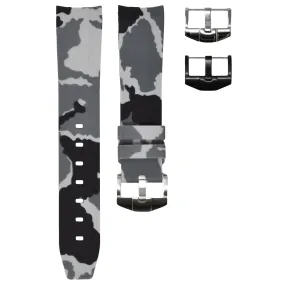 RUBBER STRAP FOR OMEGA SEAMASTER - SNOW CAMO