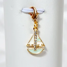 Sailboat Charm with Rhinestone Accents