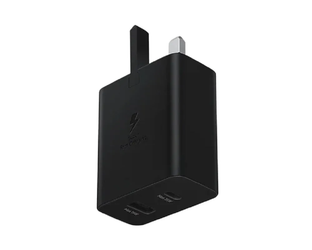 Samsung 35W PD Power Adapter Duo 1 x USB C & 1 x USB A Black UK Plug - EP-TA220NBEGGB