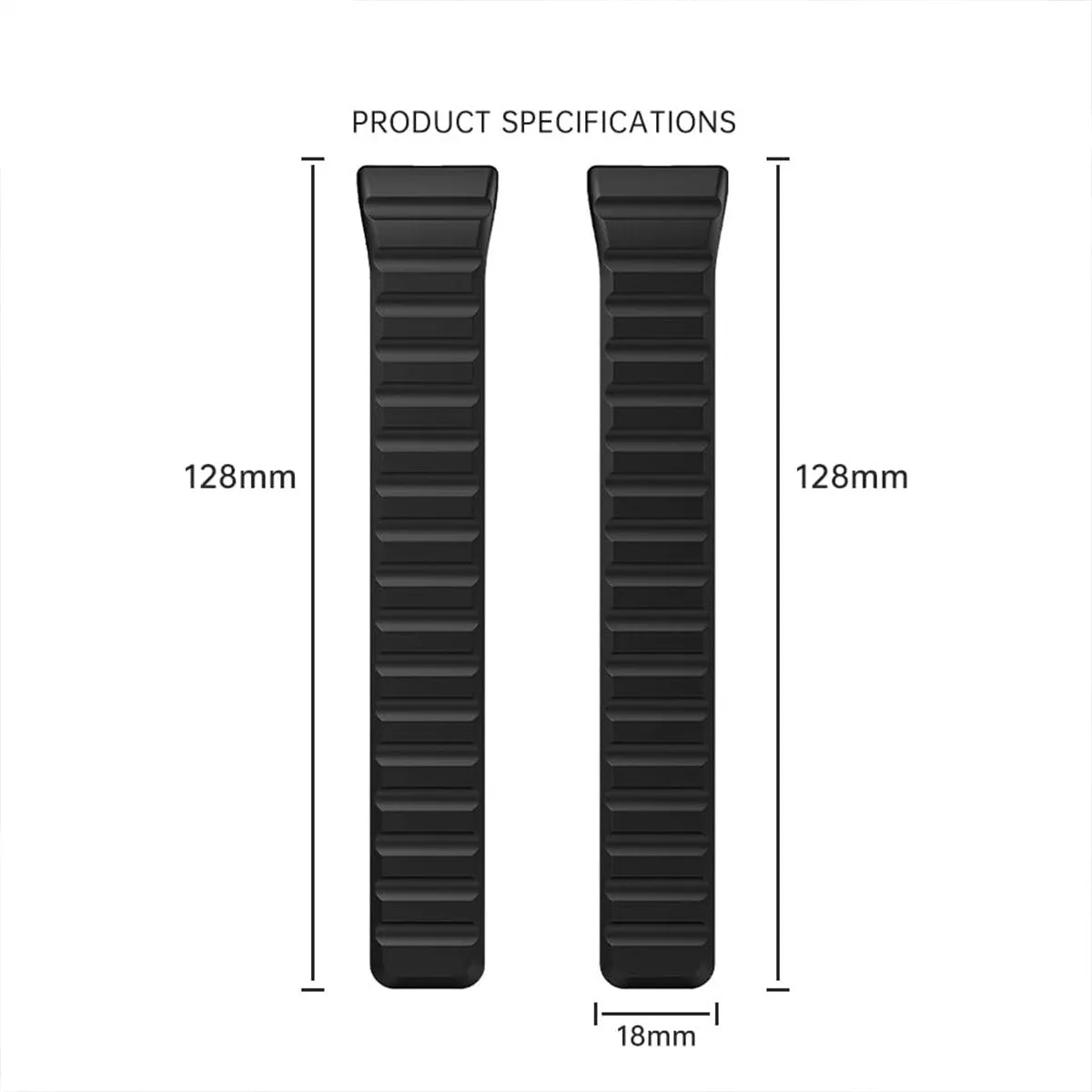 Samsung Galaxy Fit 3 | Silicone Loop Magnetic Watch Band | Black/Orange