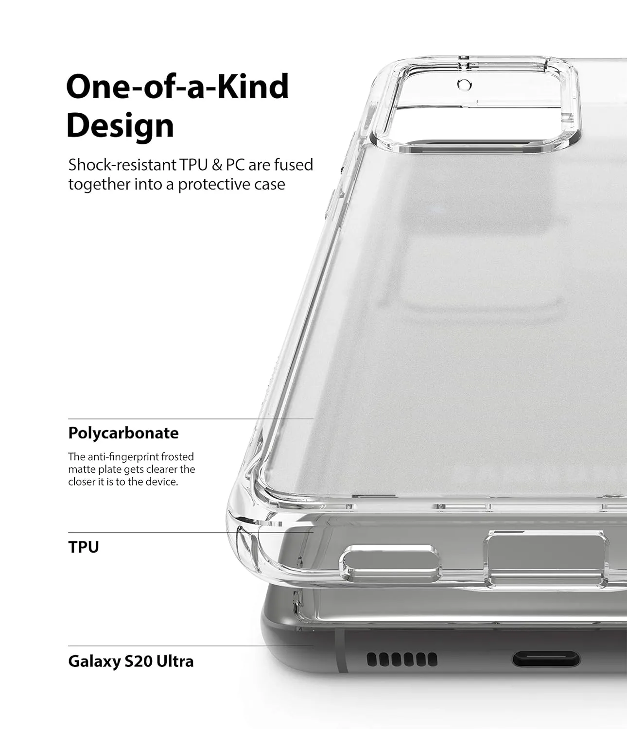 Samsung Galaxy S20 Ultra Back Cover Case | Fusion - Matte Clear