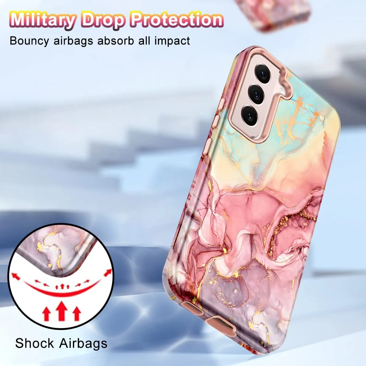 Samsung Galaxy S22 5G Case,Marble Pattern Drop Protective Cover