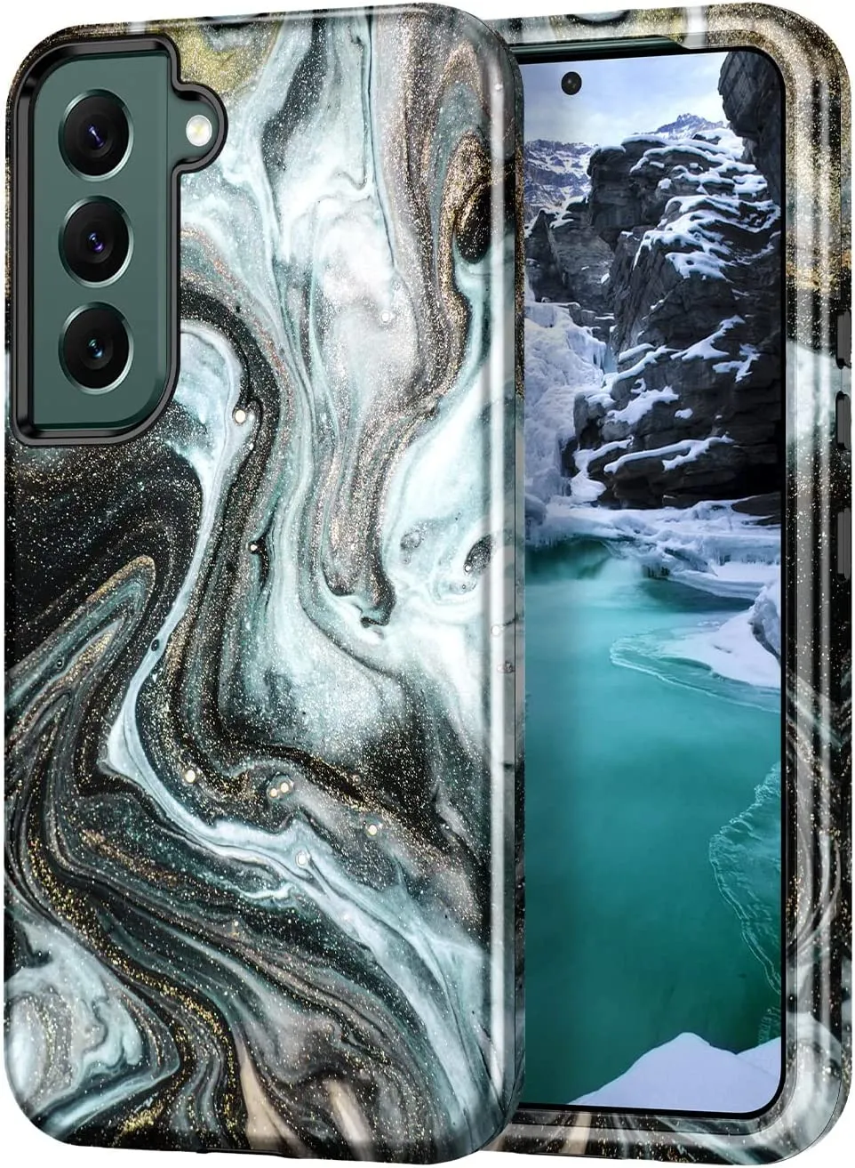 Samsung Galaxy S22 5G Case,Marble Pattern Drop Protective Cover