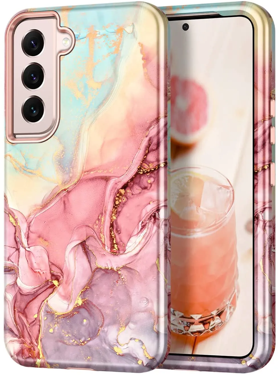 Samsung Galaxy S22 5G Case,Marble Pattern Drop Protective Cover