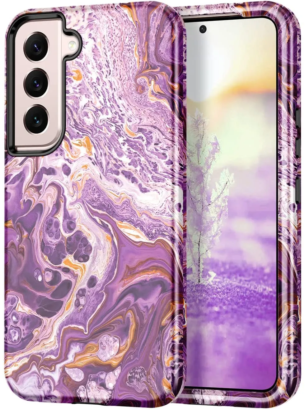 Samsung Galaxy S22 5G Case,Marble Pattern Drop Protective Cover