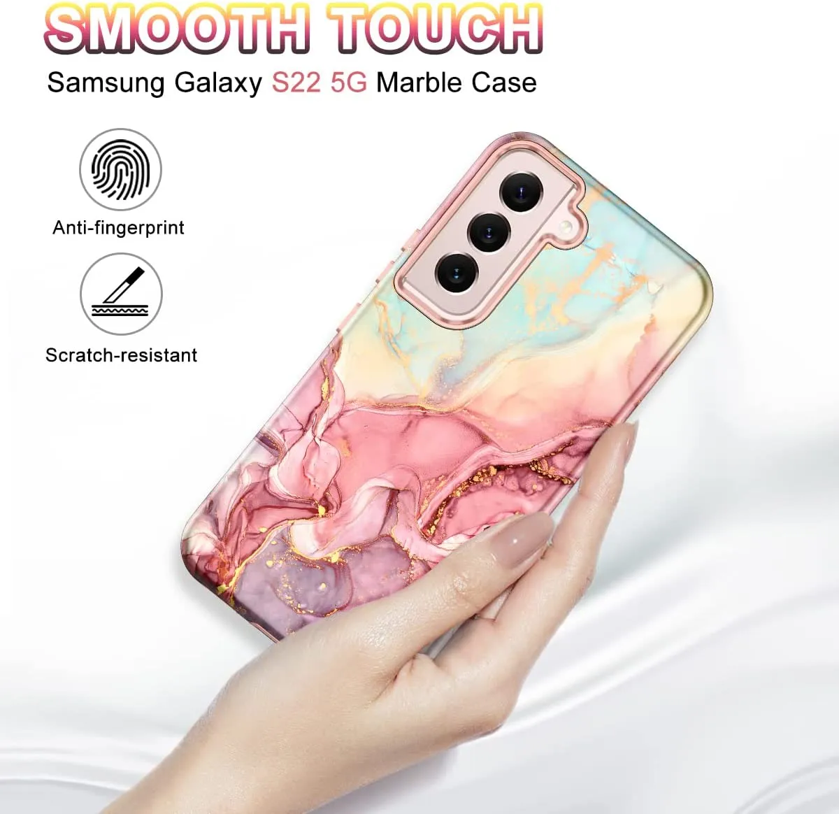 Samsung Galaxy S22 5G Case,Marble Pattern Drop Protective Cover