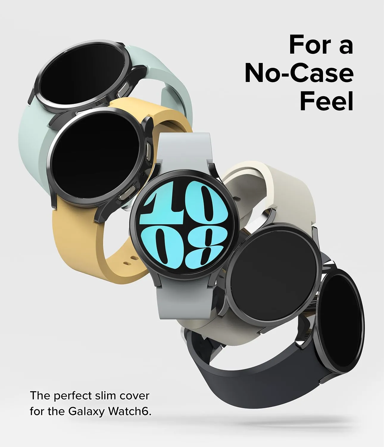 Samsung Galaxy Watch 6 44mm Case| Slim Series | Clear   Dark Chrome