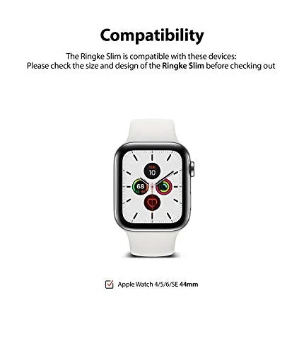 Slim Case Compatible with Apple Watch Series 6 / 5 / 4 / SE 44mm  - Clear & White (2 Pack)