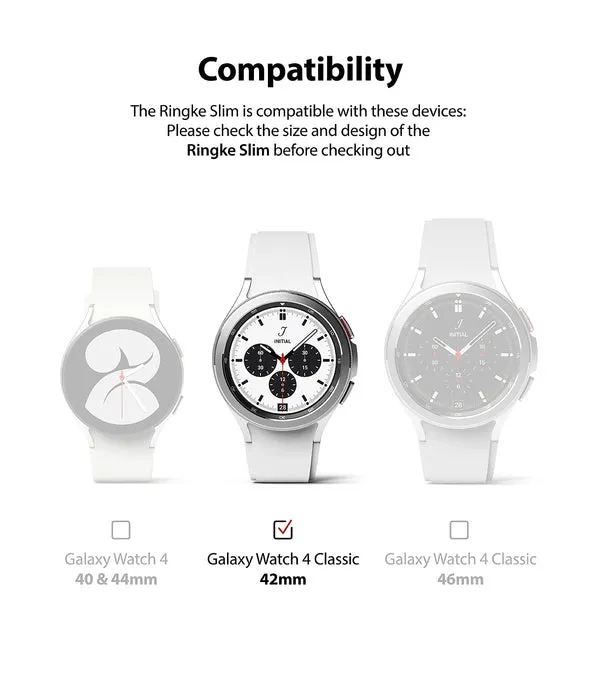 Slim Case Compatible with Galaxy Watch 4 Classic 42mm - Clear & White  (2 Pack)