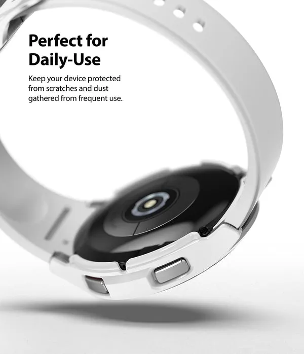 Slim Case Compatible with Galaxy Watch 4 Classic 42mm - Clear & White  (2 Pack)