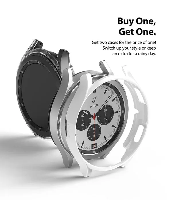 Slim Case Compatible with Galaxy Watch 4 Classic 42mm - Clear & White  (2 Pack)