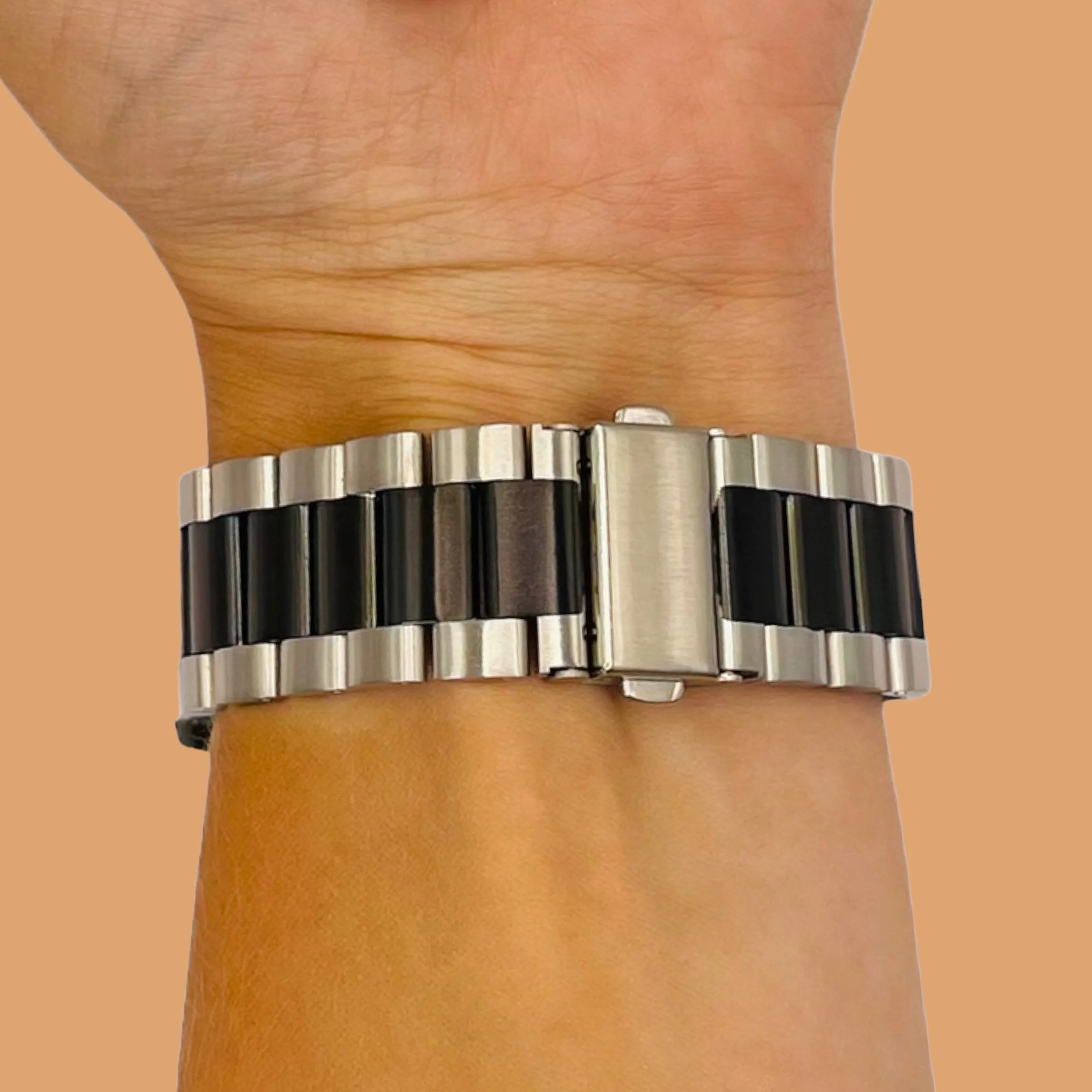 Stainless Steel Link Watch Strap Compatible with the Garmin Venu SQ 2