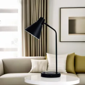 Targa Desk Lamp with USB and Wireless Charging in Black and White