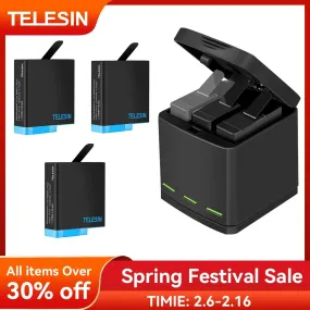 TELESIN Triple Battery Pack & LED Charger for GoPro: Ultimate High-Speed Charging Solution