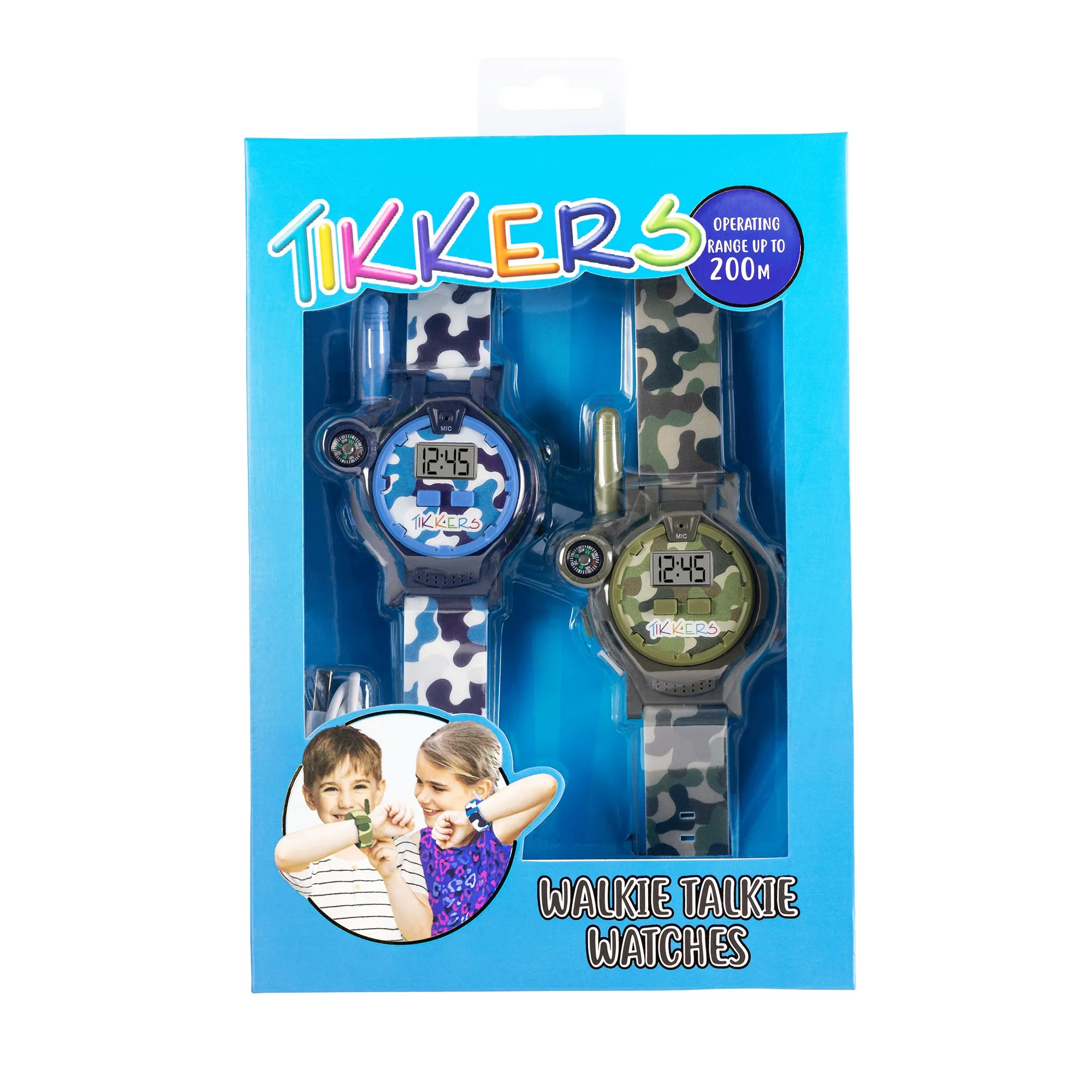 Tikkers Blue and Green Camo Boys Walkie Talkie Set