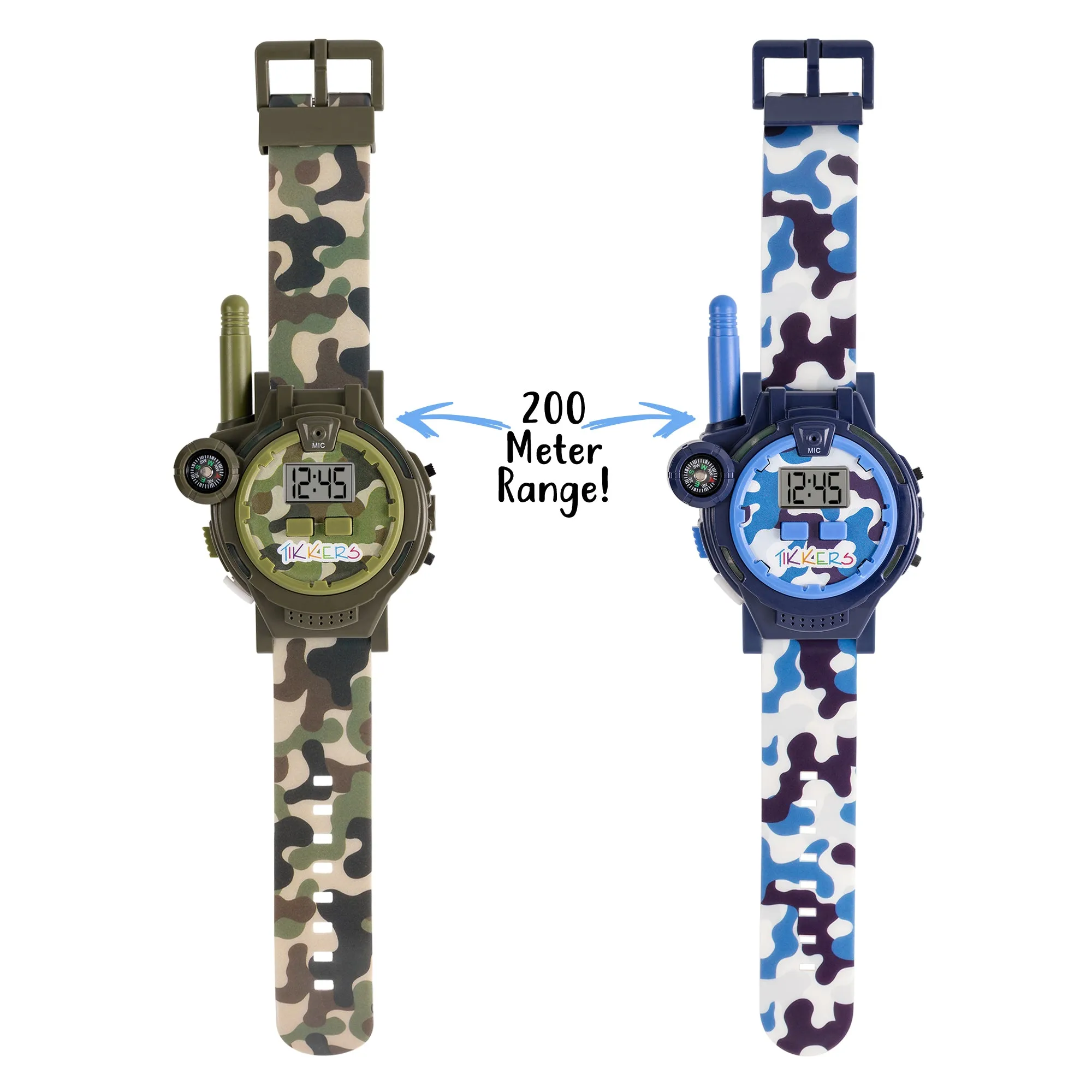 Tikkers Blue and Green Camo Boys Walkie Talkie Set