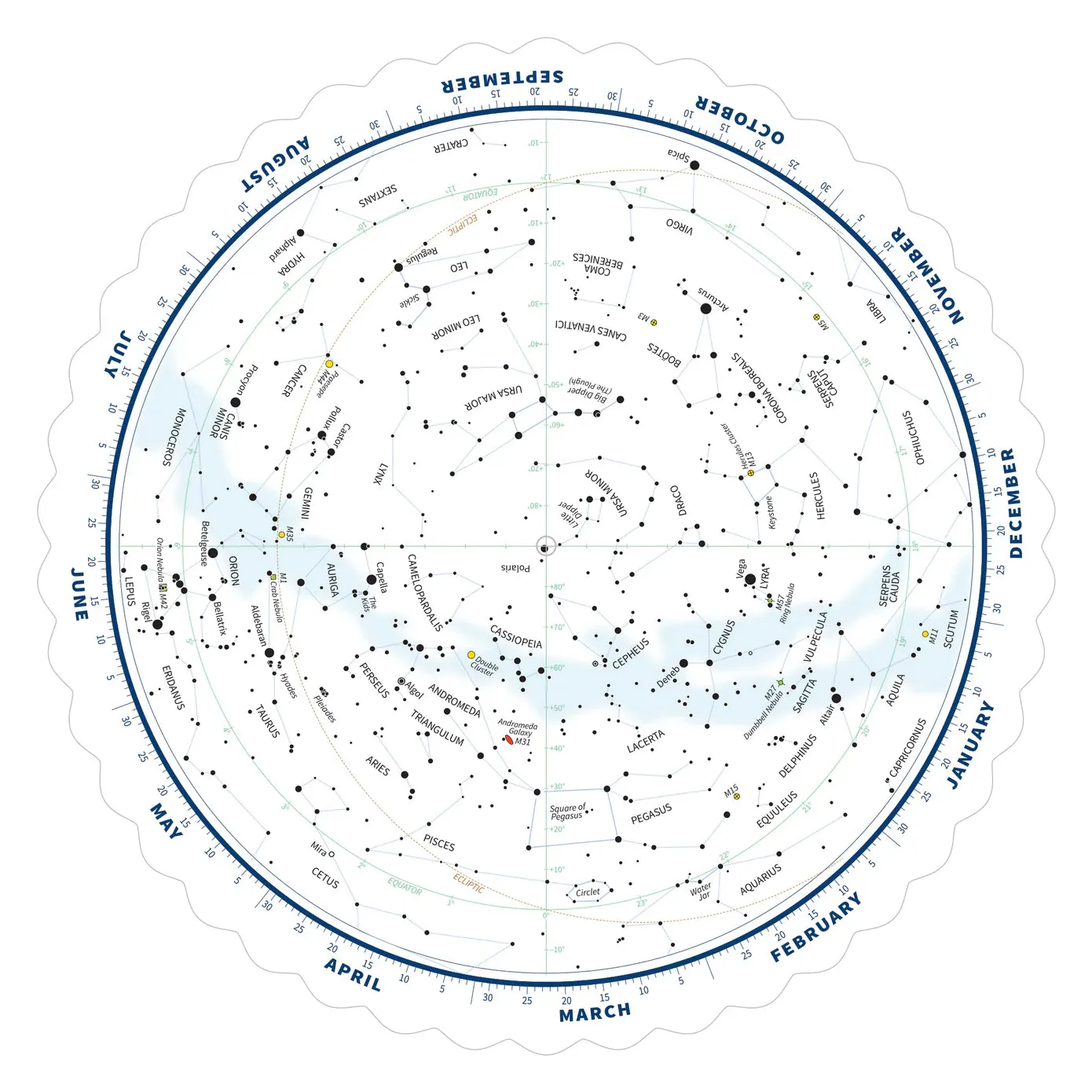 Tirion Double-Sided Multi-Latitude Planisphere