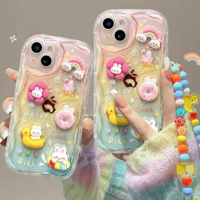 Toleet   Cartoon Rainbow Bunny Gradient Phone Case