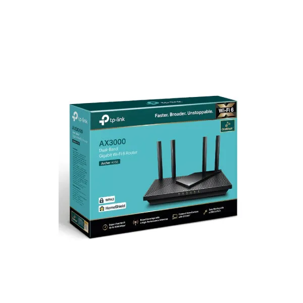 Tp-Link Archer AX55 AX3000 Dual Band Gigabit Wi-Fi 6 Router