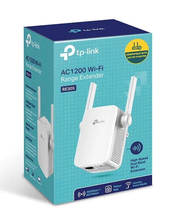 Tp-Link Coverage Extender Ac1200 Dual Band 1 Port 10/100 Re305