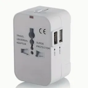 Travel Adapter With 2 USB Charging Ports.