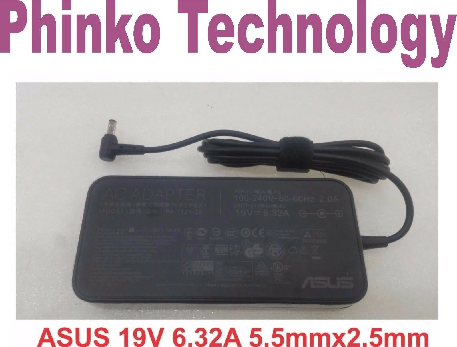 TYPE 2 - Original 19V 6.32A 120W  Charger for ASUS PA-1121-28 5.5mmx2.5mm