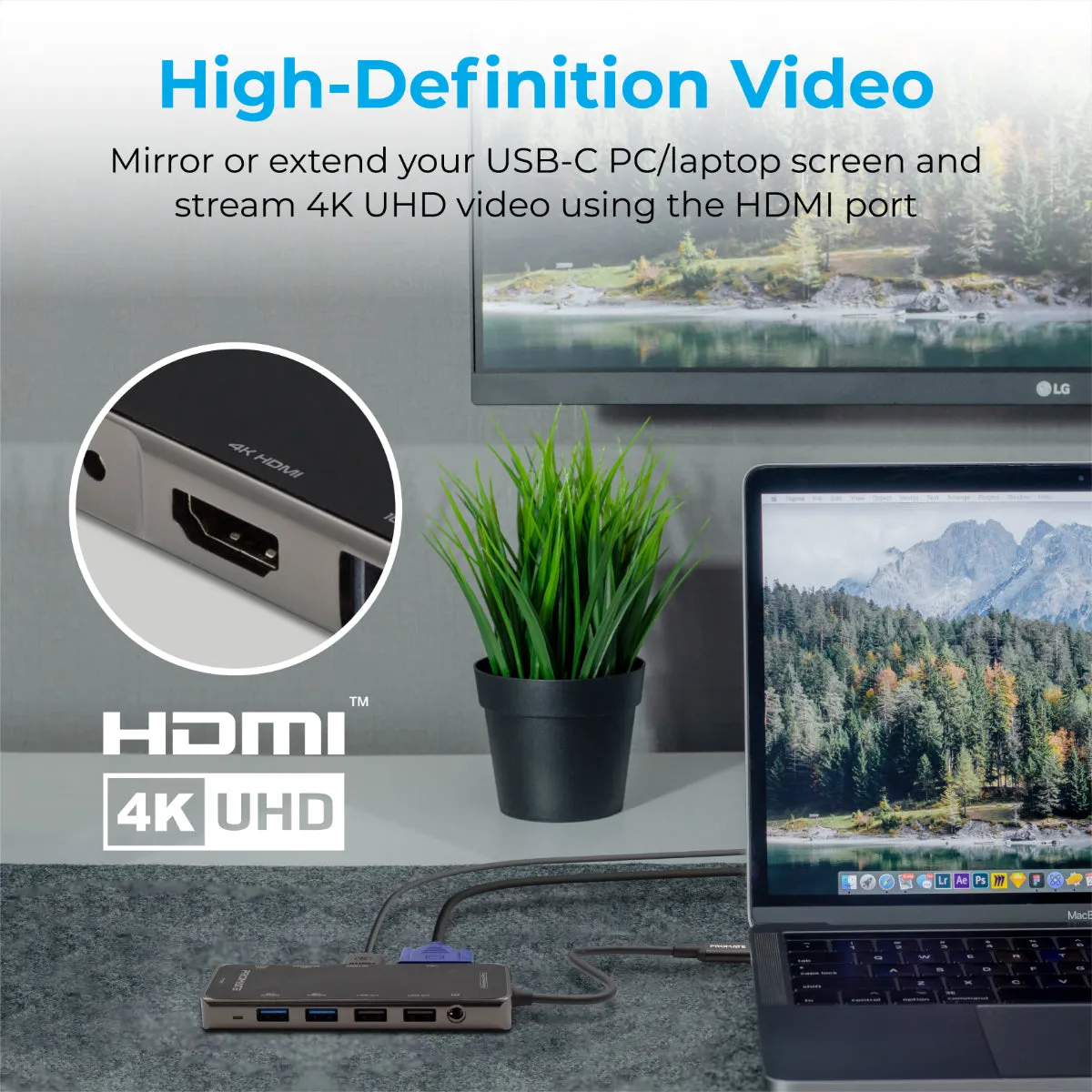 Ultra-Fast Multiport USB-C Hub with 100W Power Delivery