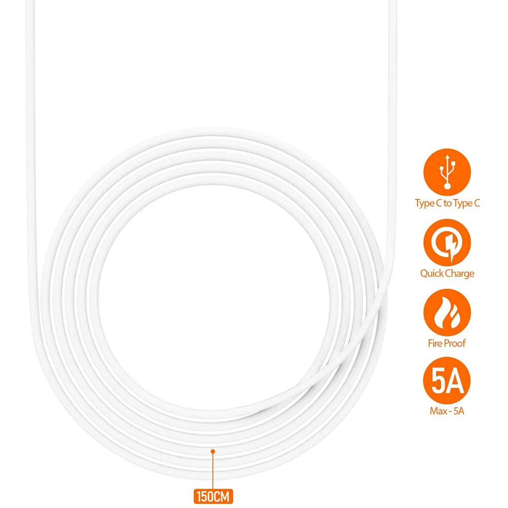 USB Type-C to Type-C Cable 150cm Data and Charging Cable For MacBook, notebook & USB-C Devices