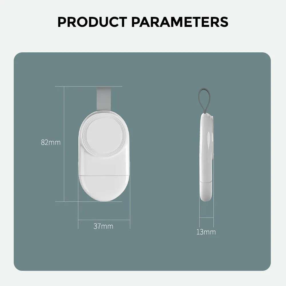 USB Watch Charger | Apple Watch 49mm 45mm 44mm 41mm 40mm Magnetic Wireless Portable USB Fast Charger | White
