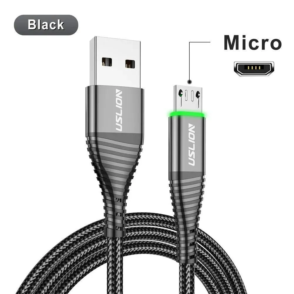 USLION LED Type C Cable: Enhanced Durability & RGB Indicator