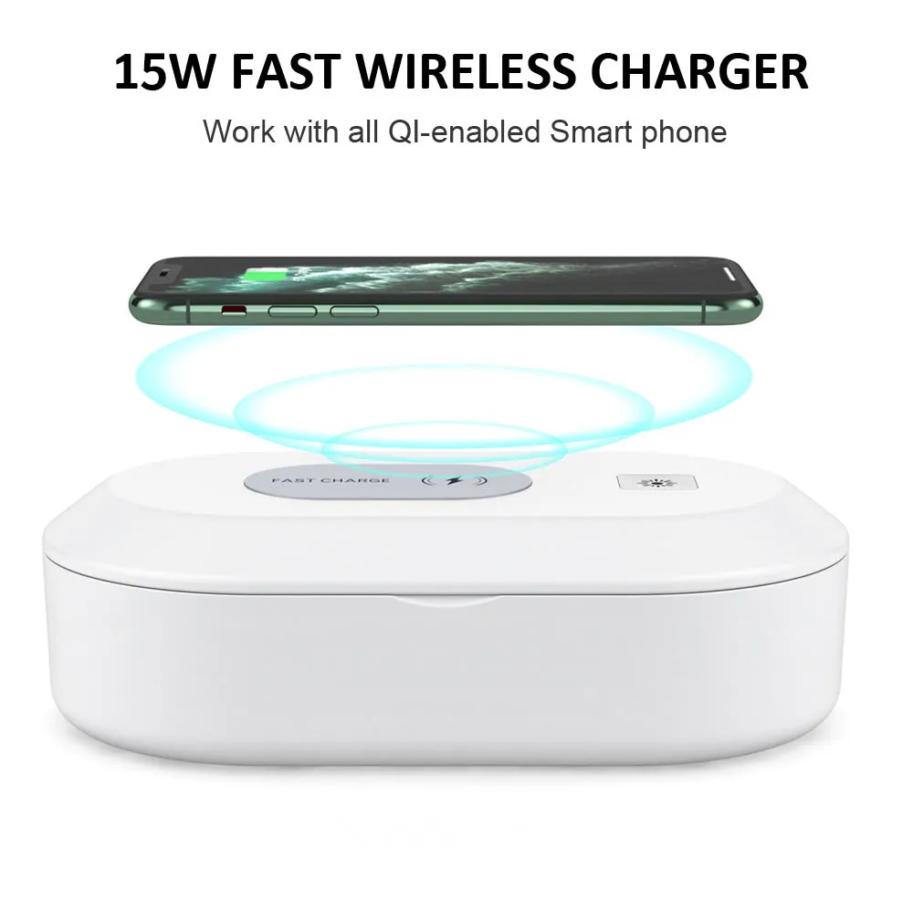 UV Light Phone Sterilizer & Mobile Phone Wireless Charging Box