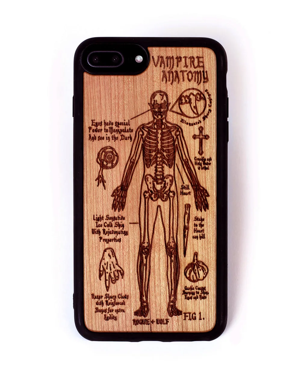 Vampire Anatomy - Engraved Cherry Wood Phone Case