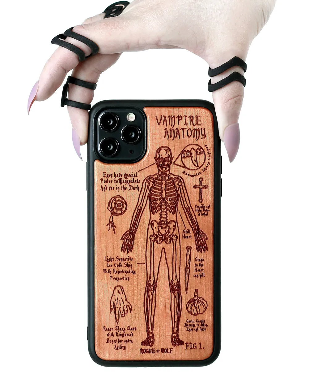 Vampire Anatomy - Engraved Cherry Wood Phone Case