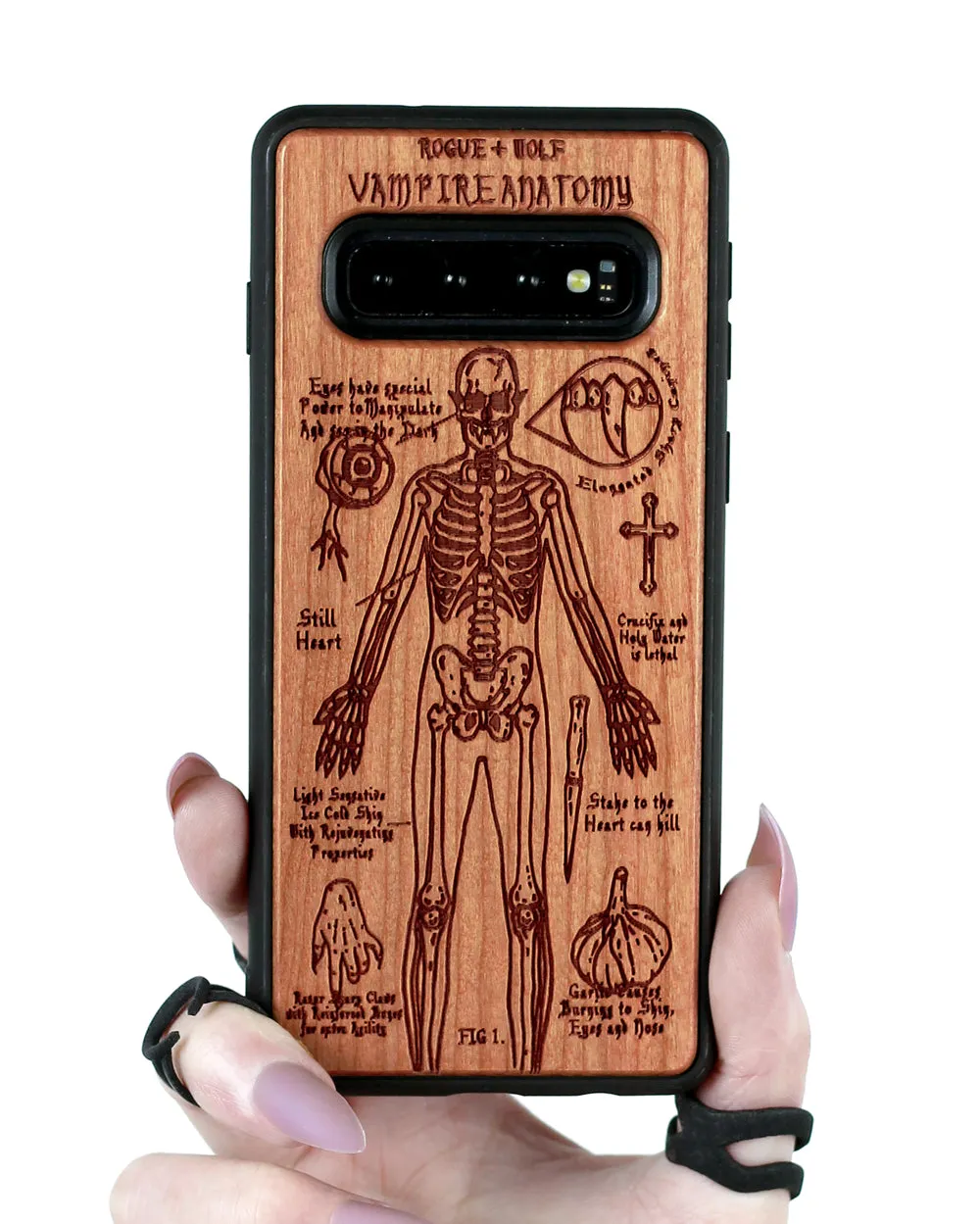 Vampire Anatomy - Engraved Cherry Wood Phone Case