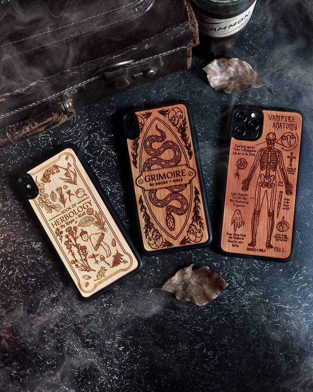 Vampire Anatomy - Engraved Cherry Wood Phone Case