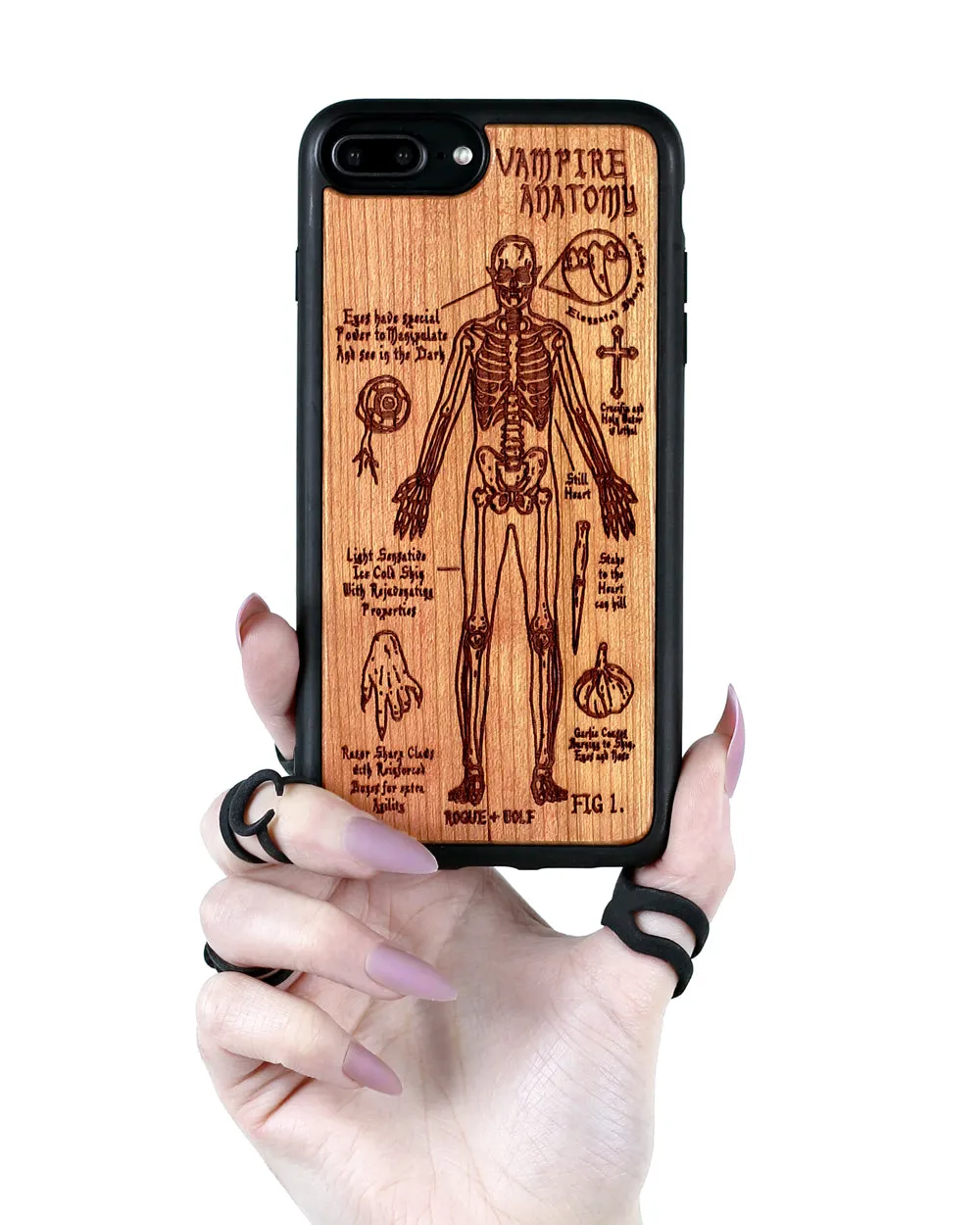 Vampire Anatomy - Engraved Cherry Wood Phone Case