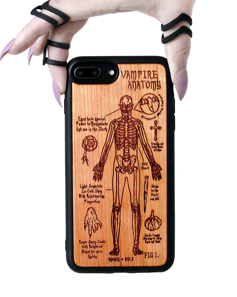 Vampire Anatomy - Engraved Cherry Wood Phone Case