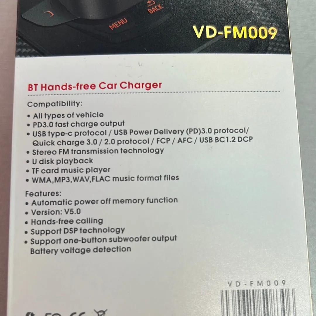 VEN-DENS FM Car Kit   3 Power Adapters