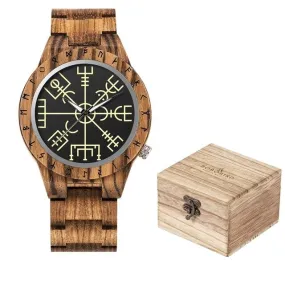 Viking Wooden Watch - Vegvisir