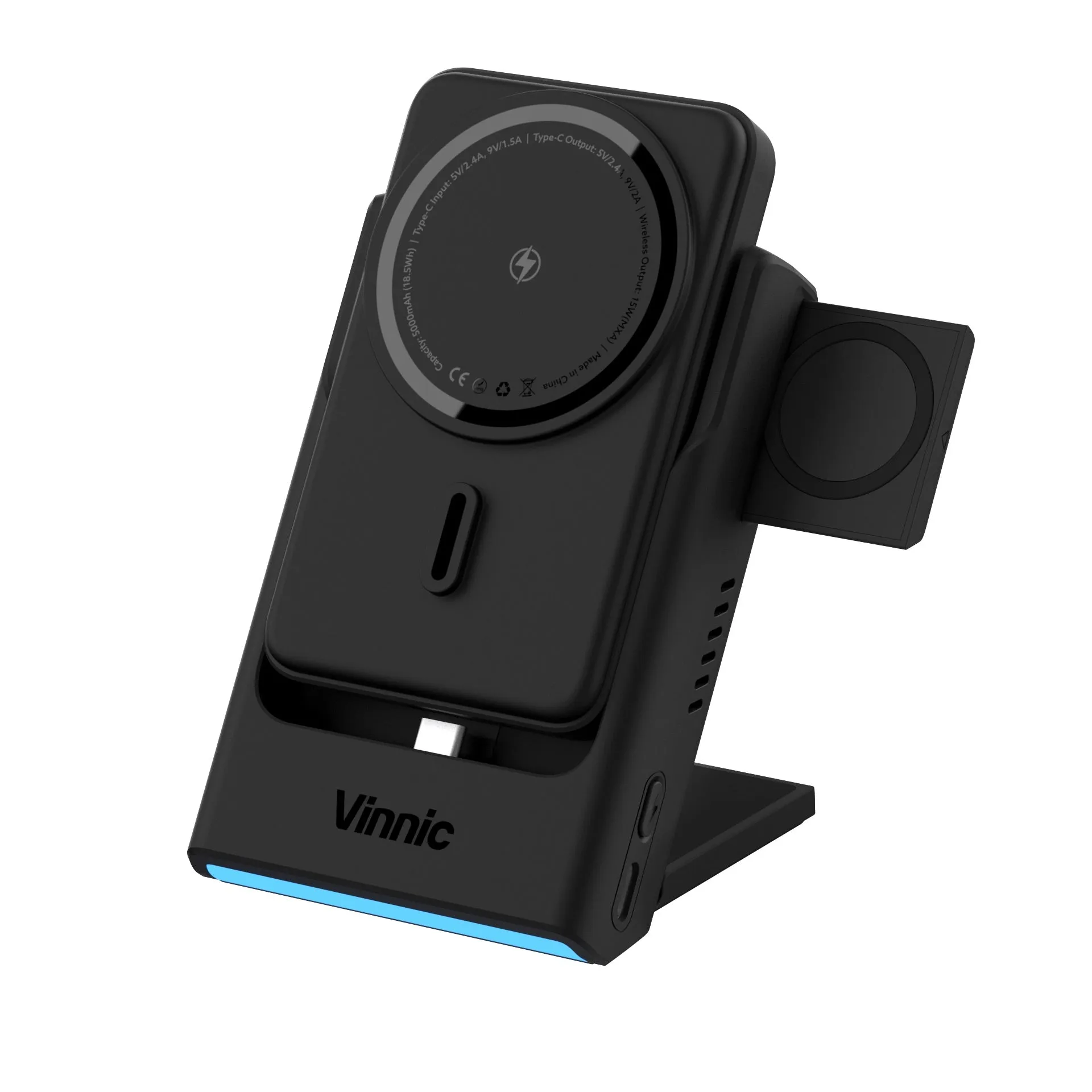 Vinnic AELLO PEAK 3-IN-1 Wireless Charging Dock with 5000mAh Powerbank