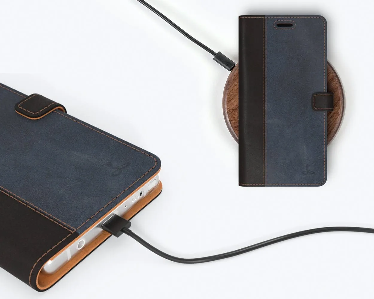 Vintage Two Tone Leather Wallet - Samsung Galaxy Note 9