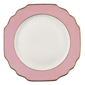 White Georgian ColorSheen Pink - Gold Banding - Charger Plate