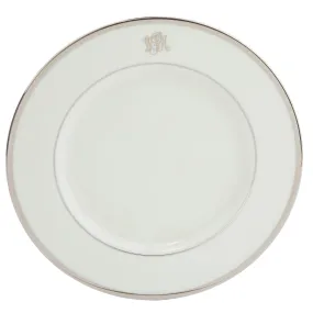 White Signature Platinum With Monogram Charger Plate